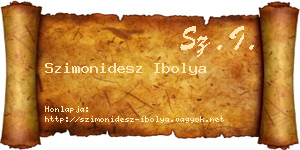 Szimonidesz Ibolya névjegykártya